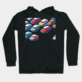 Professional Photography: Vibrant Vector Art of a Retro Car in Flat Design (327) Hoodie